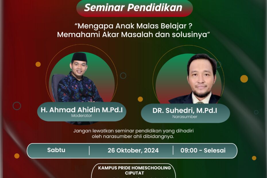 SEMINAR PENDIDIKAN HOMESCHOOLING, pride homeschooling ciputat, homeschooling jakarta, homeschooling online